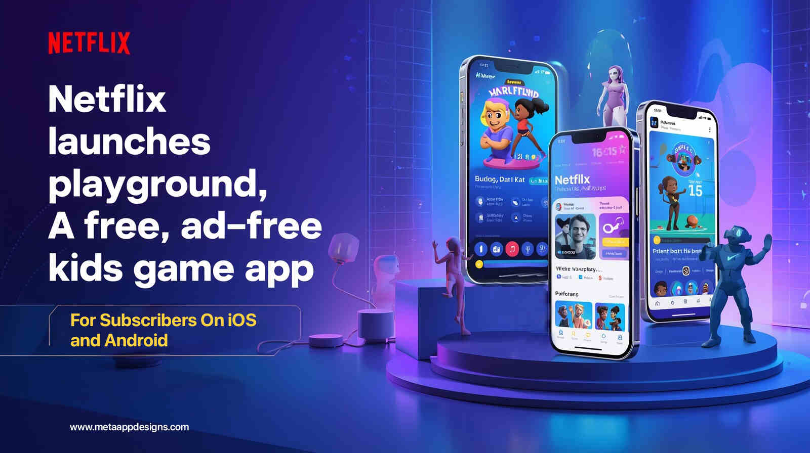 Netflix launches playground, A free, ad-free Kids Game Play App For Subscribers On iOS And Android - Meta App Designs