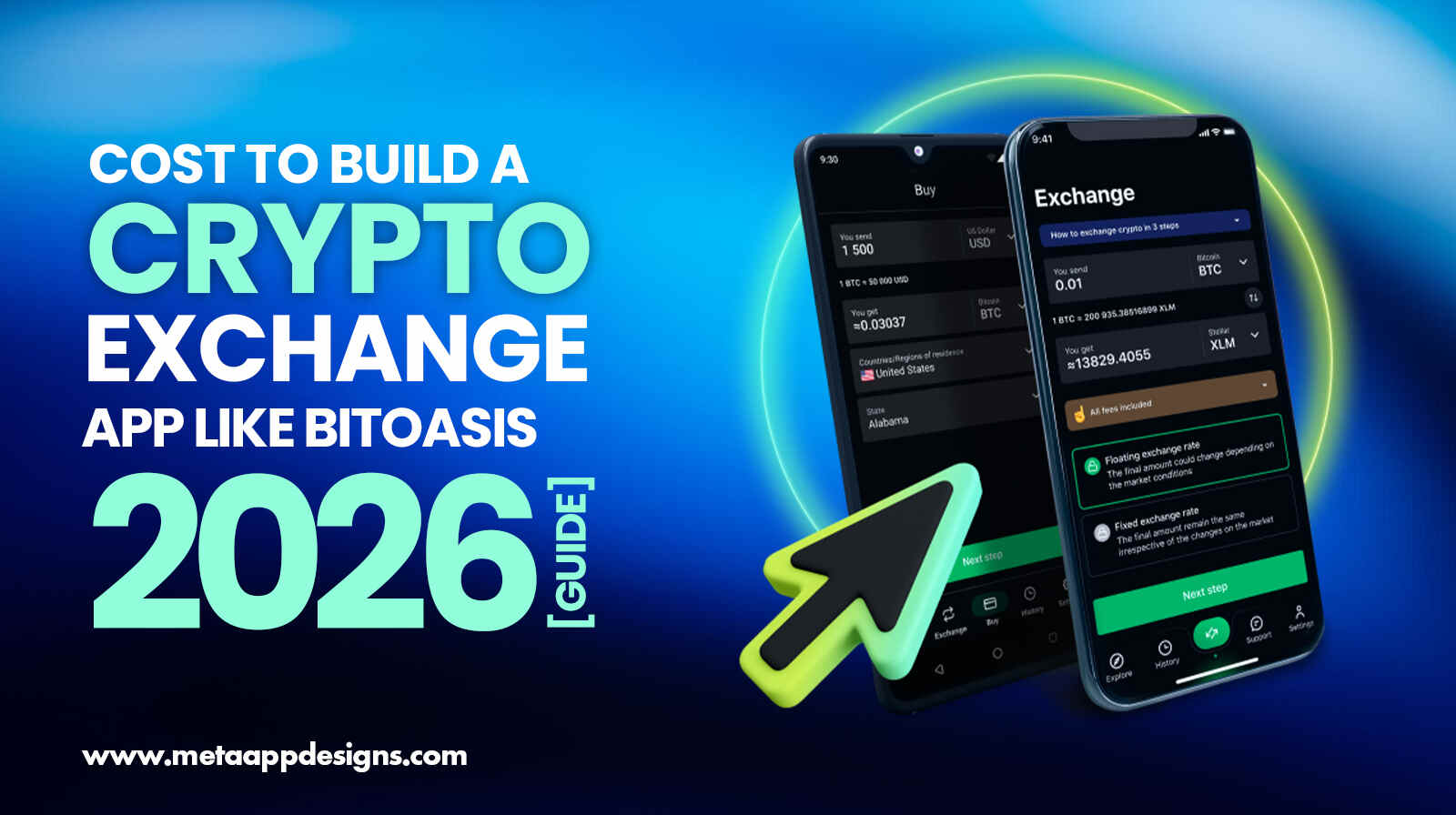 Cost to Build a Crypto Exchange App Like BitOasis 2026 [Guide] - Meta App Designs